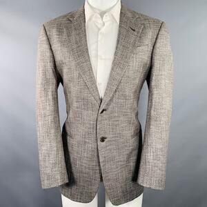ARMANI COLLEZIONI Size 40 Brown White Heather Sport Coat